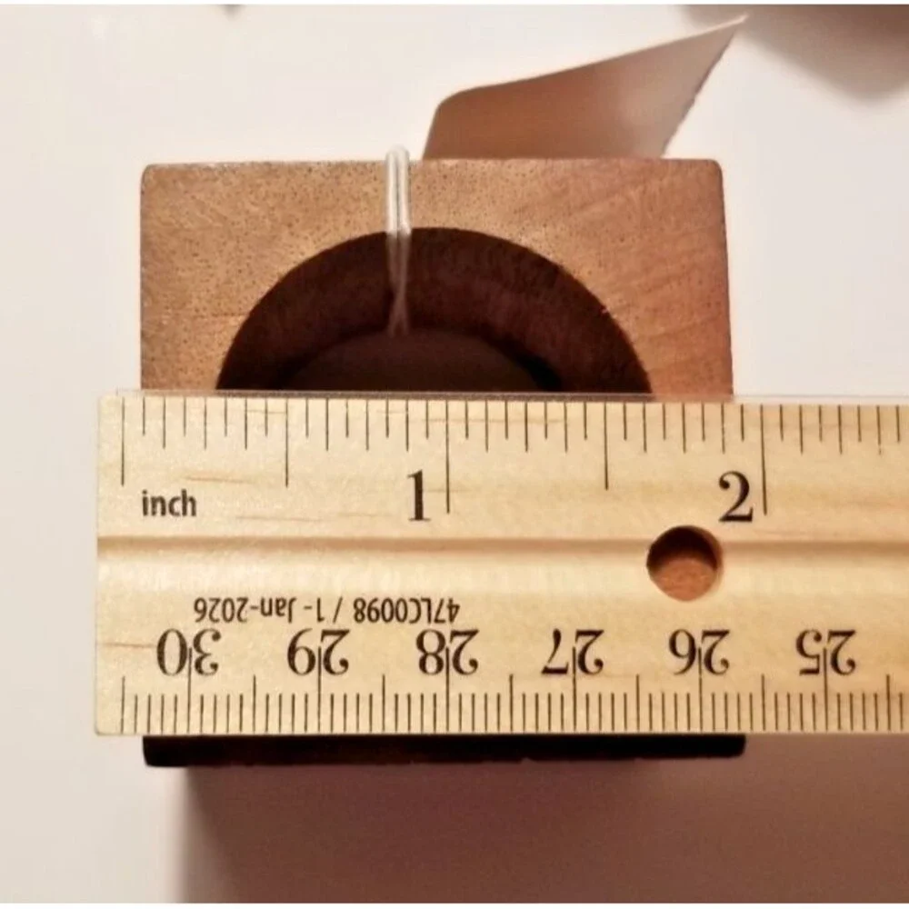 Pier 1 Napkin Ring Holders Mid Century Modern Look  Wood  Square Set of 8